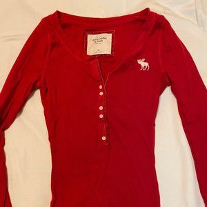 Red Long-Sleeve Icon Henley